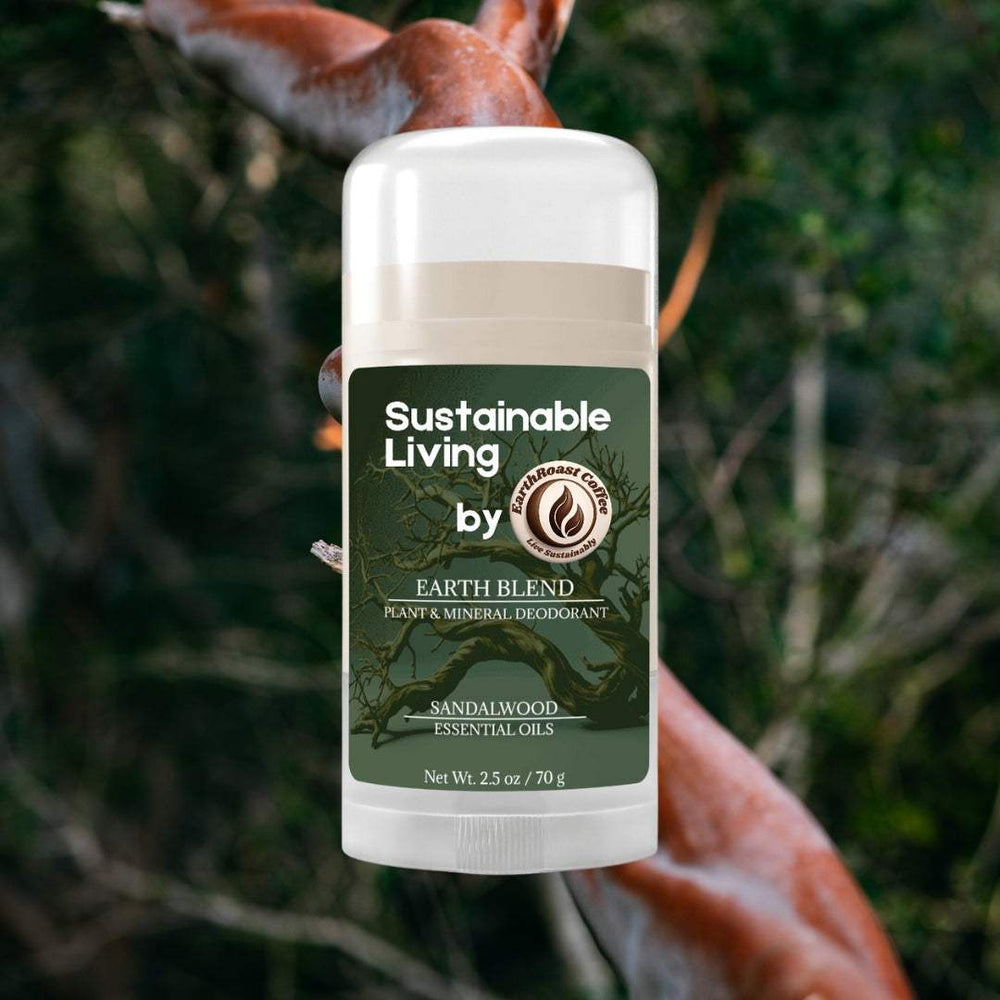 Sandalwood Earth Blend Deodorant Stick with natural ingredients and sandalwood oil, 2.5 oz.