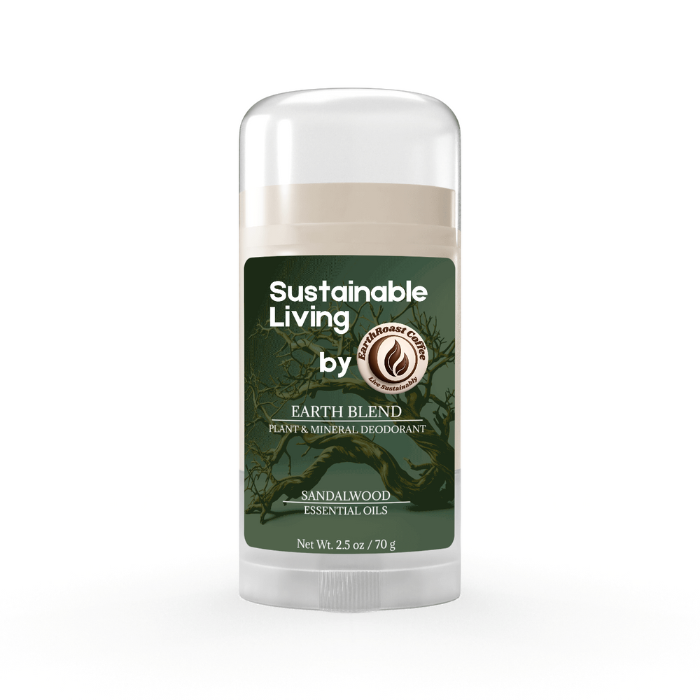 Sandalwood Earth Blend Deodorant Stick with sustainable living packaging, 2.5 oz.