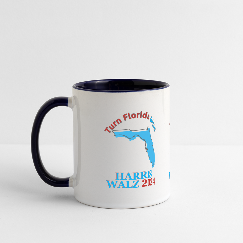 Turn Florida Blue - Harris Walz 2024 11oz Mug - white/cobalt blue