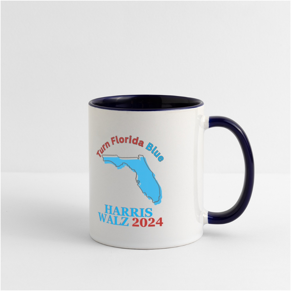 Turn Florida Blue - Harris Walz 2024 11oz Mug - white/cobalt blue