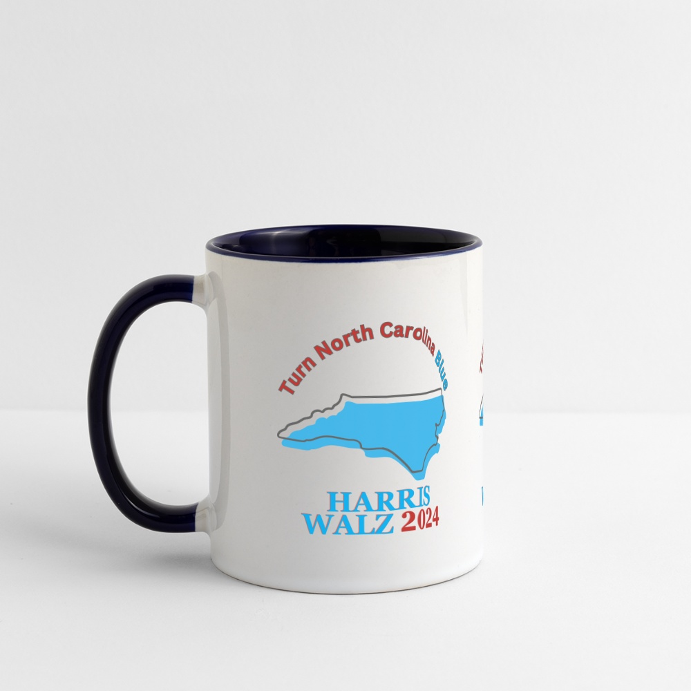 Turn North Carolina Blue - Harris Walz 2024 11oz Mug - white/cobalt blue