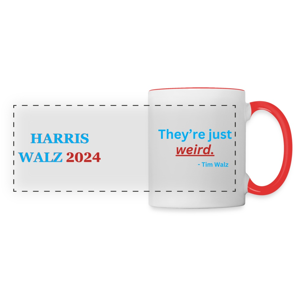 Harris Walz 2024 Mug - “They’re Just Weird.” - white/red